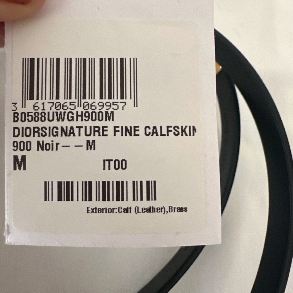 DIOR BLACK LEATHER SIGNATURE SLIM BELT 15MM Medium - Picture 6 of 6